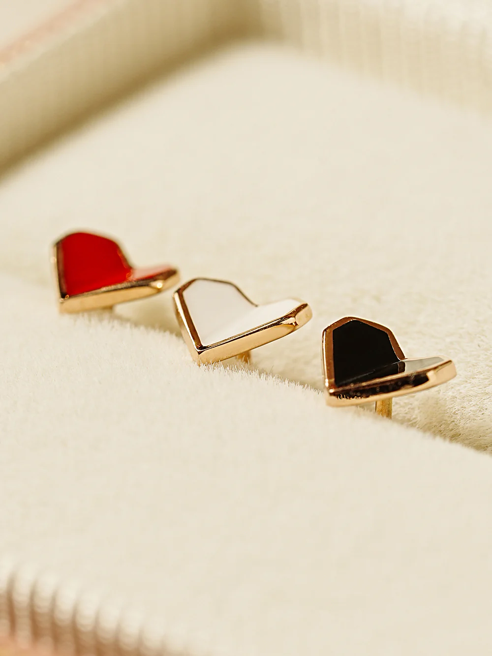 14K Gold Enamel Fold Heart Earring 20G18G16G - Image 13