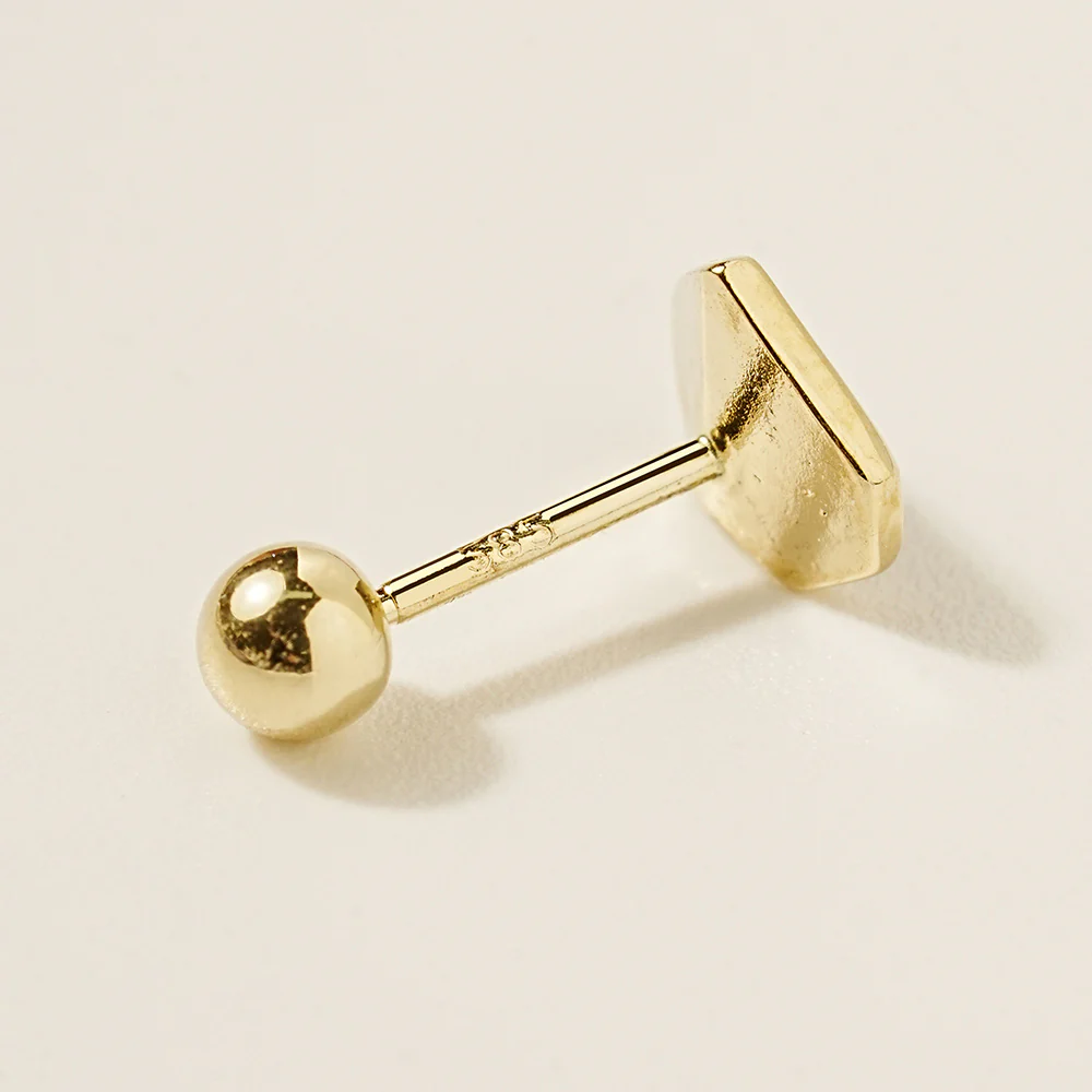 14K Gold Enamel Fold Heart Earring 20G18G16G - Image 21