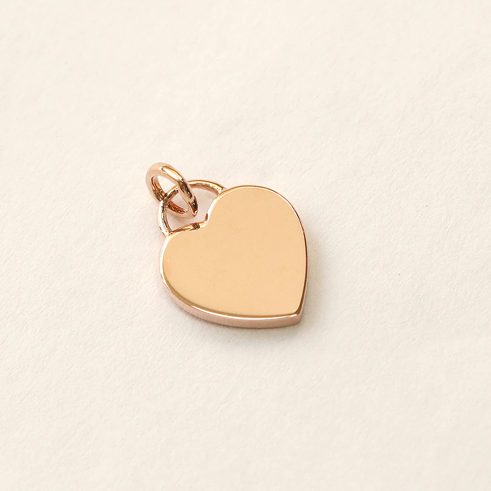 14K Gold Enamel Heart Necklace Pendant - Image 13