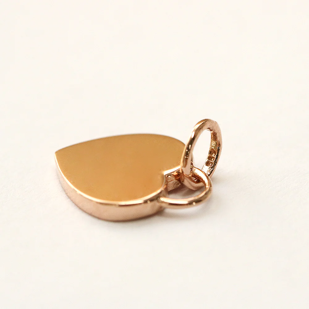 14K Gold Enamel Heart Necklace Pendant - Image 14