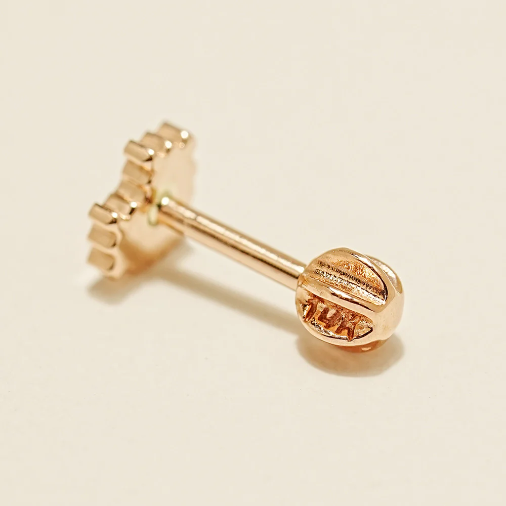 14K Gold Enamel Pixel Heart Cartilage Earring 18G16G - Image 11