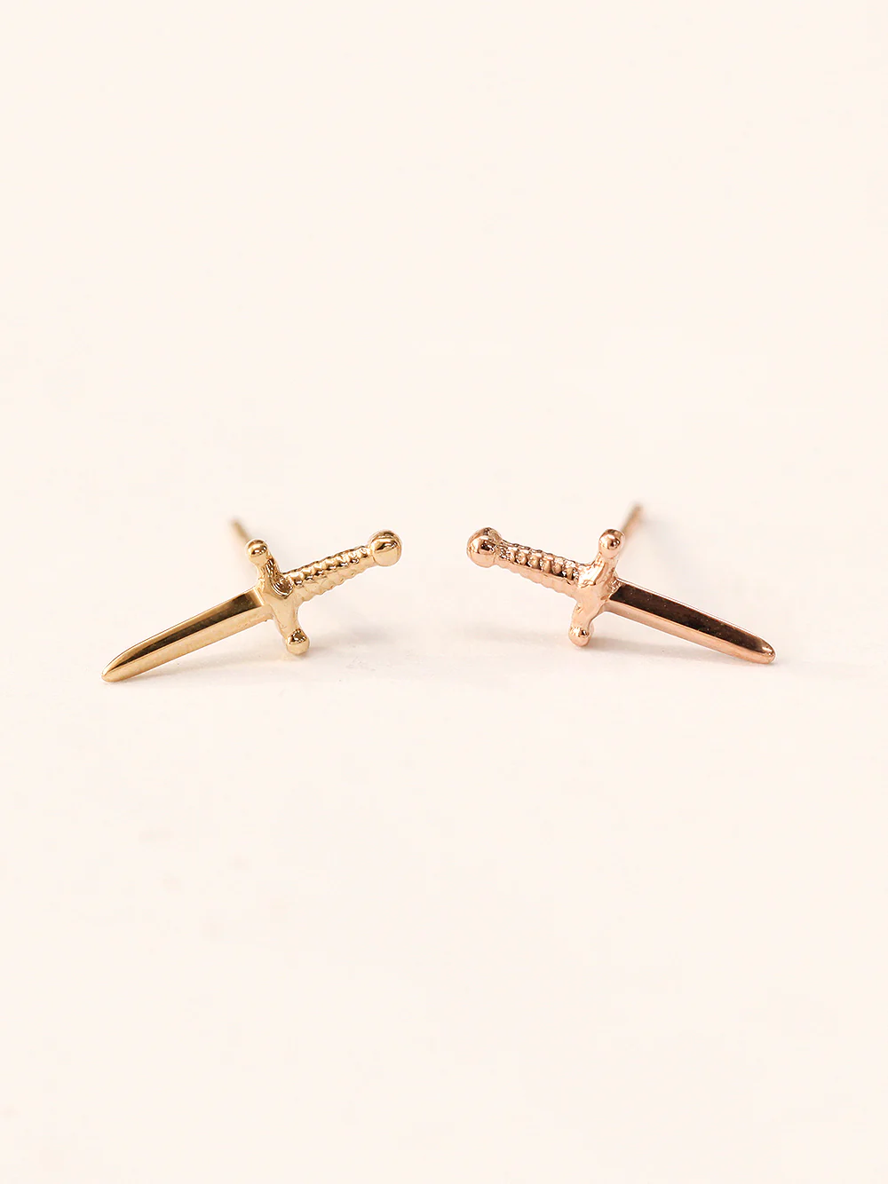 14K Gold Excalibur Knife Stud Earring
