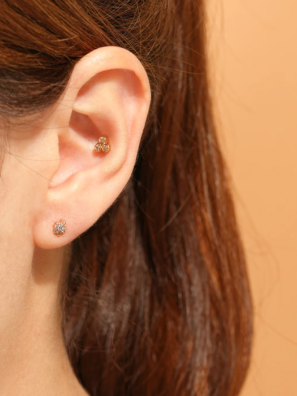 14K Gold Fidget Spin Cubic Cartilage Earring 20G - Image 4