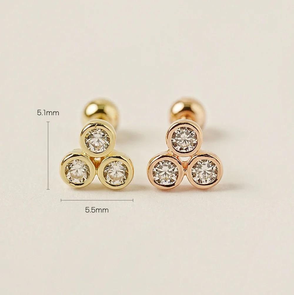 14K Gold Fidget Spin Cubic Cartilage Earring 20G - Image 7