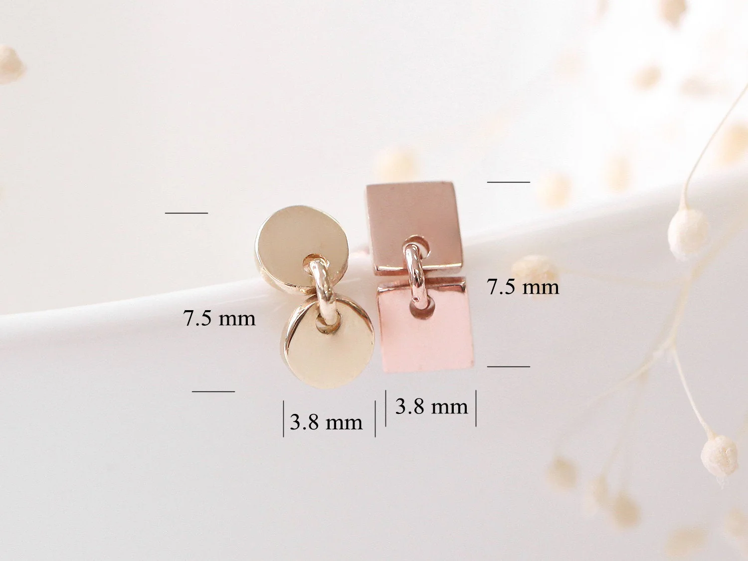 14K Gold Twin Dangle Cartilage Earring 18G16G - Image 10