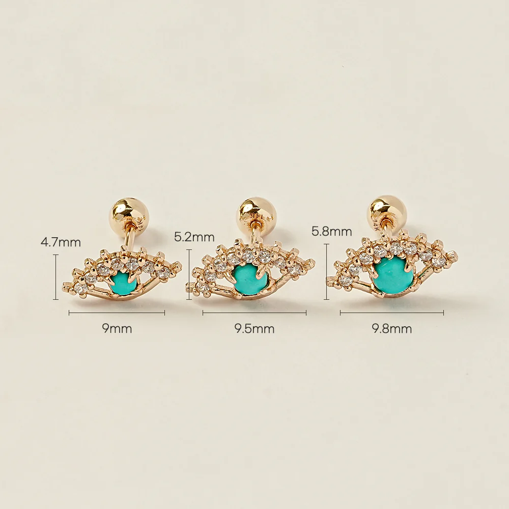 14K Blink Evil Eye Cartilage Earring 20G - Image 17