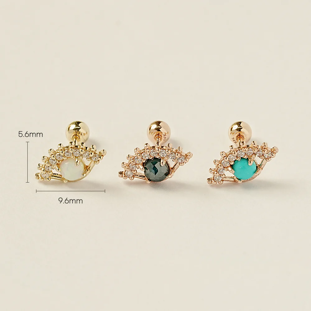 14K Blink Evil Eye Cartilage Earring 20G - Image 18