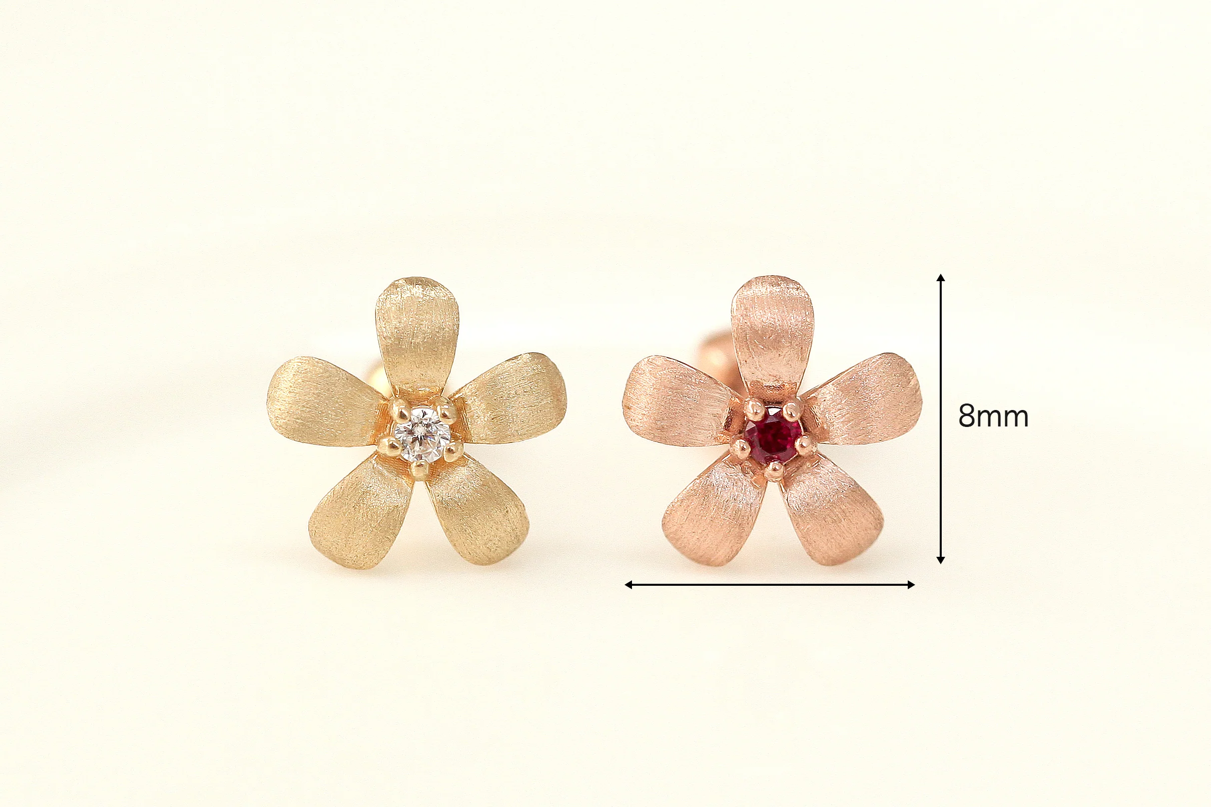 14K Gold Flower Cartilage Earring 18G16G - Image 10