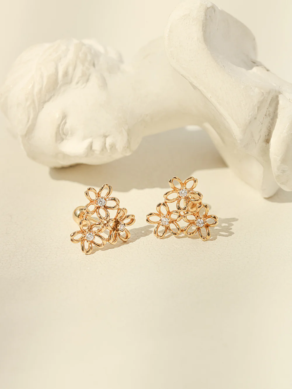 14K Gold Flower Garden Cartilage Earring 20G18G16G - Image 10