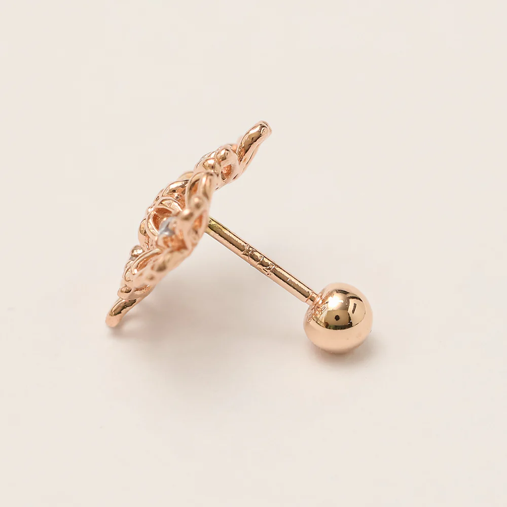 14K Gold Flower Garden Cartilage Earring 20G18G16G - Image 13