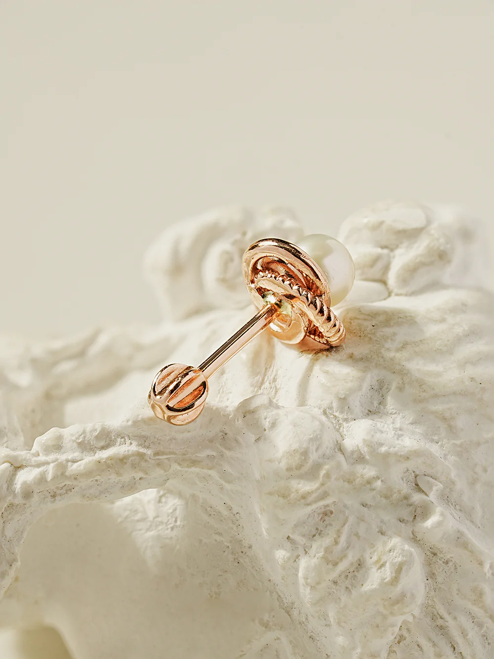 14K Gold Freesia Pearl Cartilage Earring 18G16G - Image 11