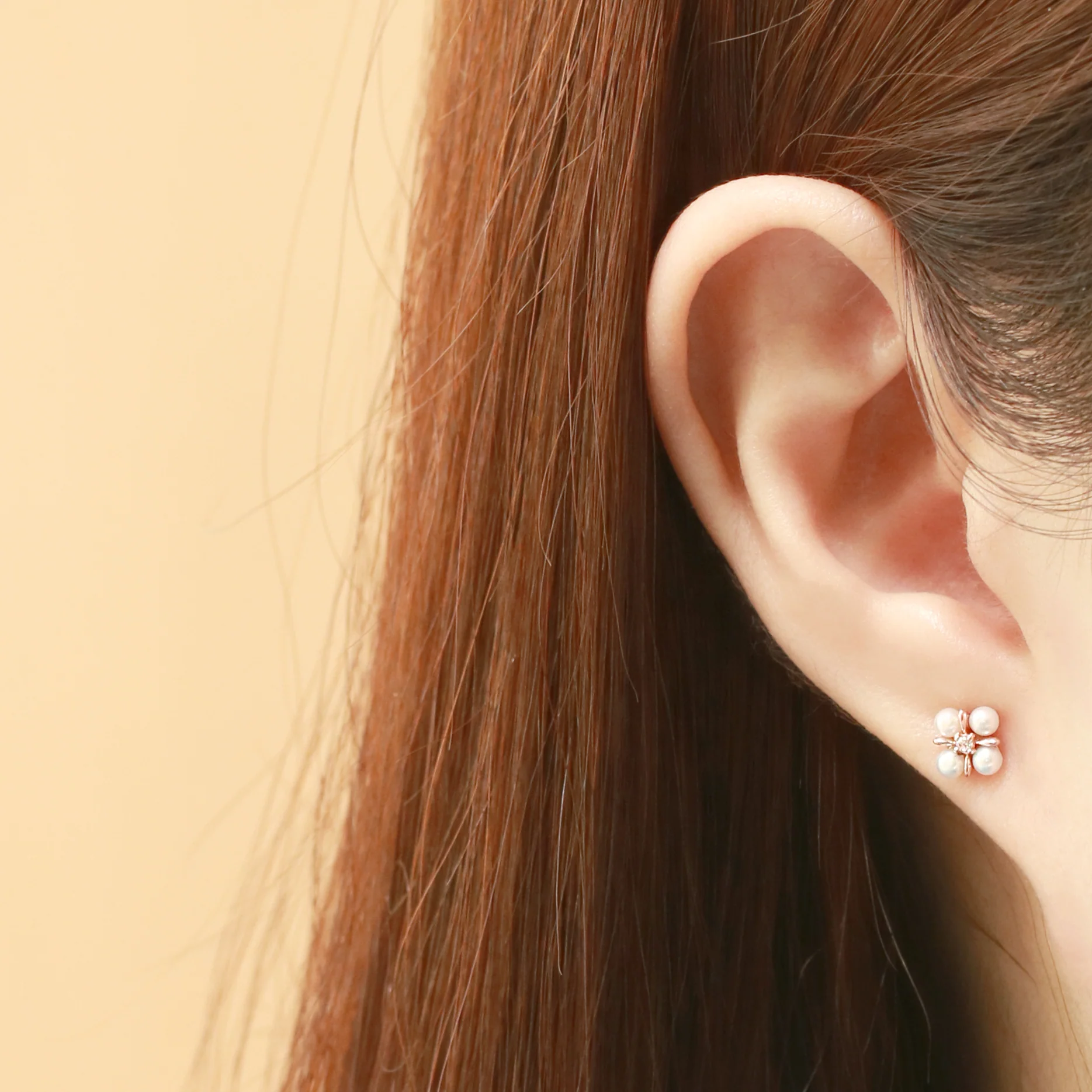14K Gold Fresh Water Pearl Square CZ Cartilage Earring 18G16G - Image 10