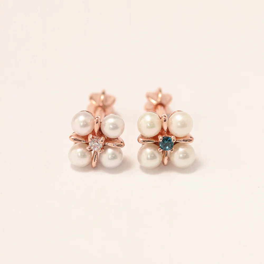 14K Gold Fresh Water Pearl Square CZ Cartilage Earring 18G16G - Image 14