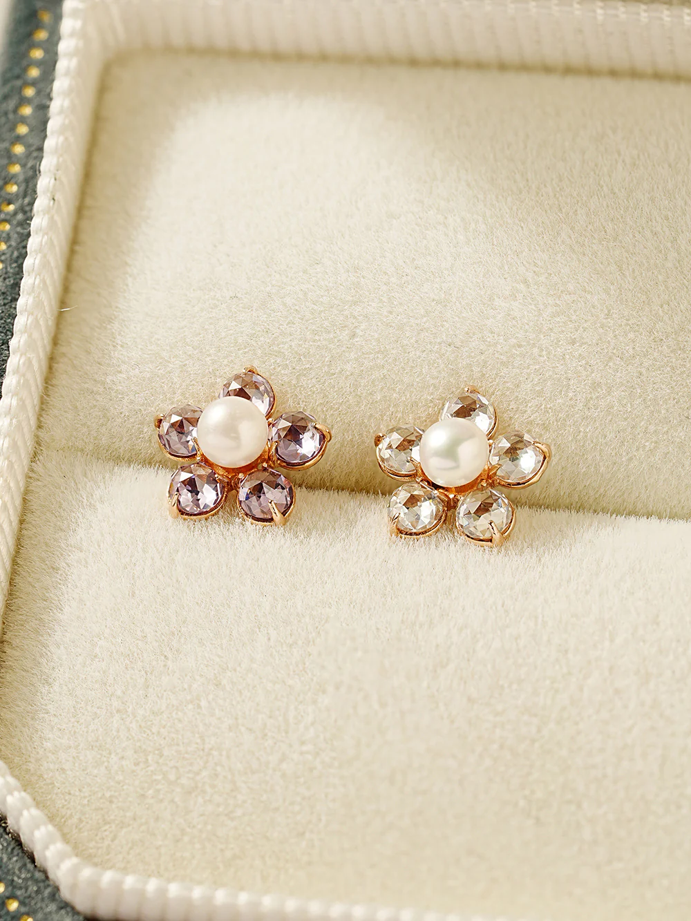 14K Gold Fresh Water Pearl Wind Flower Cartilage Earring 18G16G - Image 10