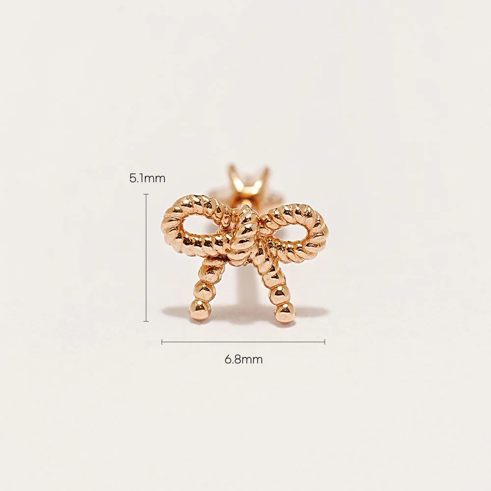 14K Gold Frill Ribbon Cartilage Earring 18G16G - Image 13