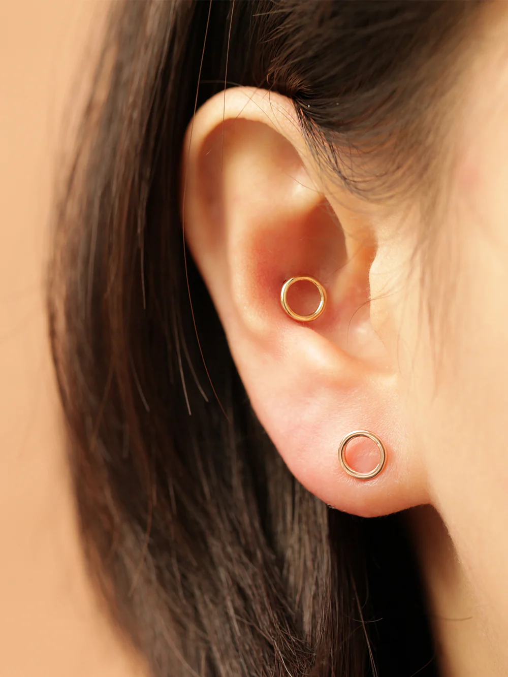 14K Gold Fruits Loop Stud Earring - Image 4