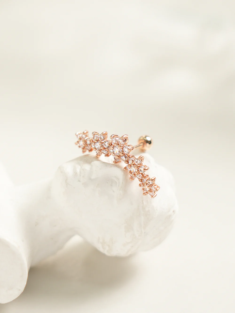14K Gold Garland Cubic Flower Cartilage Earring 20G18G16G - Image 6