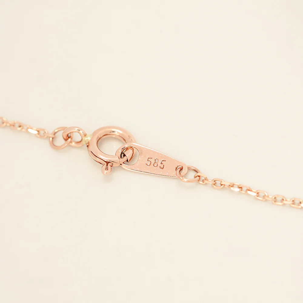14K Gold Garland Cubic Flower Necklace - Image 11