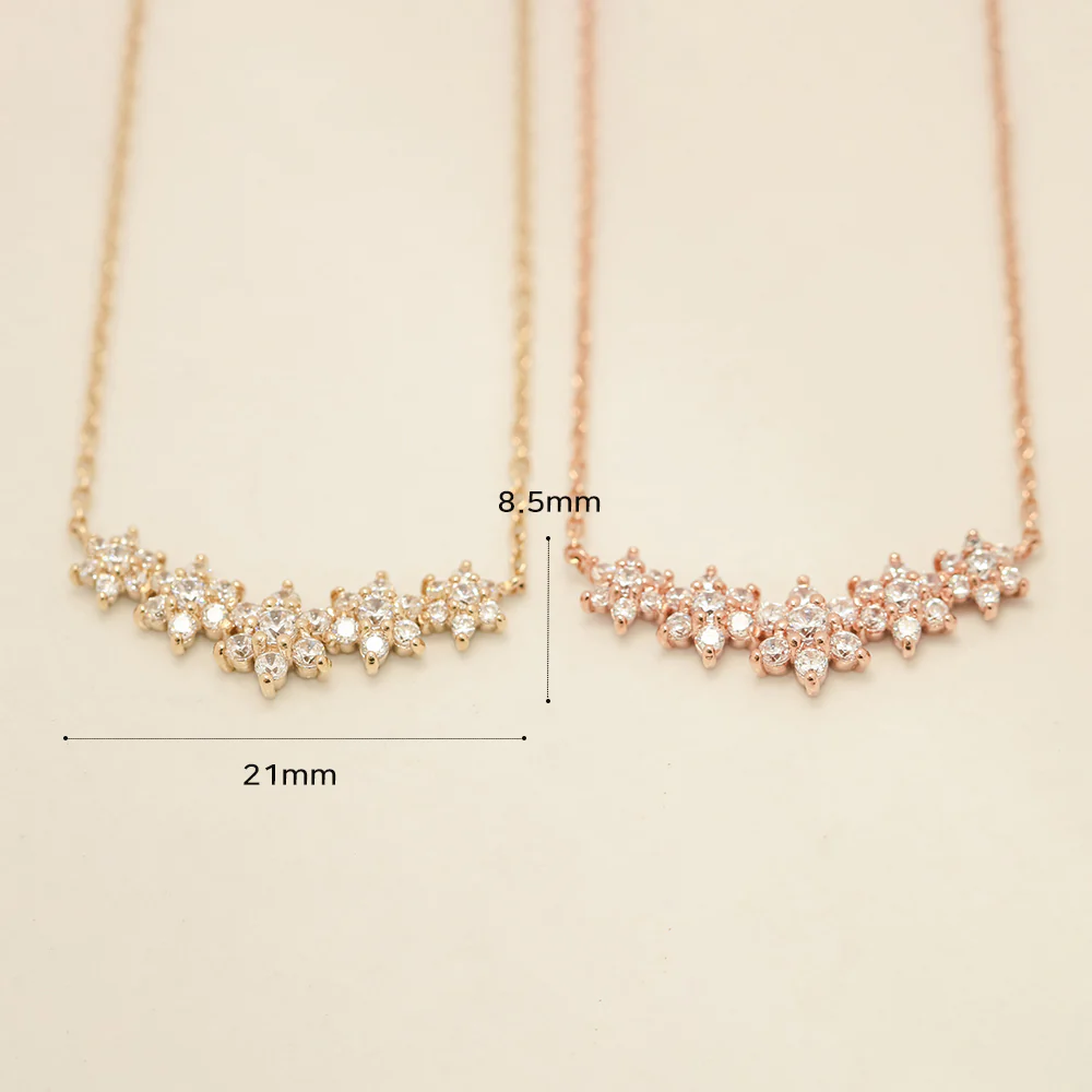 14K Gold Garland Cubic Flower Necklace - Image 12