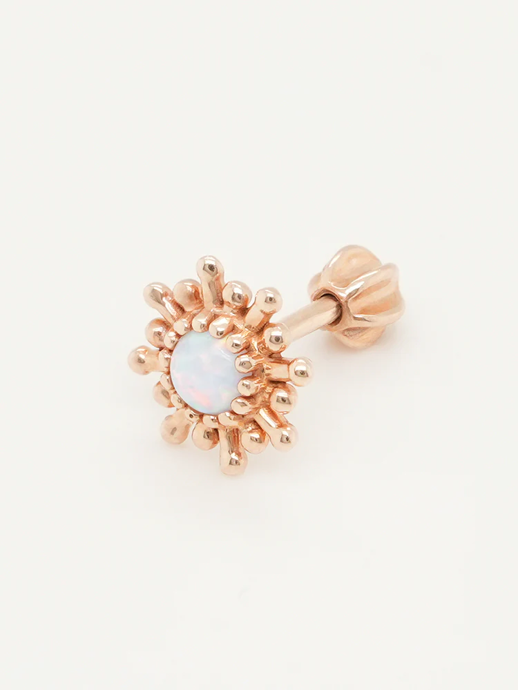 14K Gold Golden Sunrise Opal Cartilage Earring 18G16G - Image 12