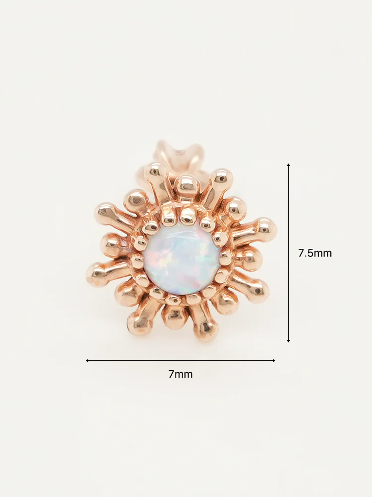 14K Gold Golden Sunrise Opal Cartilage Earring 18G16G - Image 14