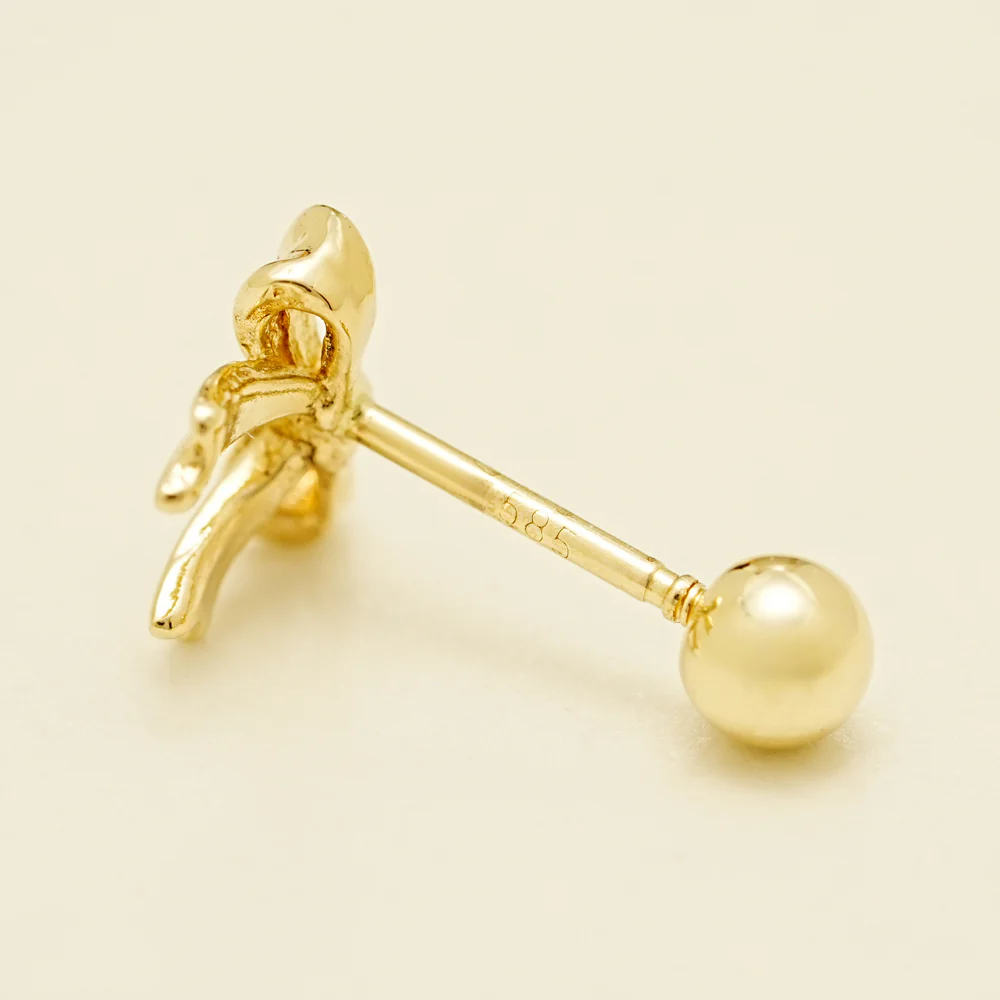 14K Gold Grace Ribbon Cartilage Earring 20G18G16G - Image 12