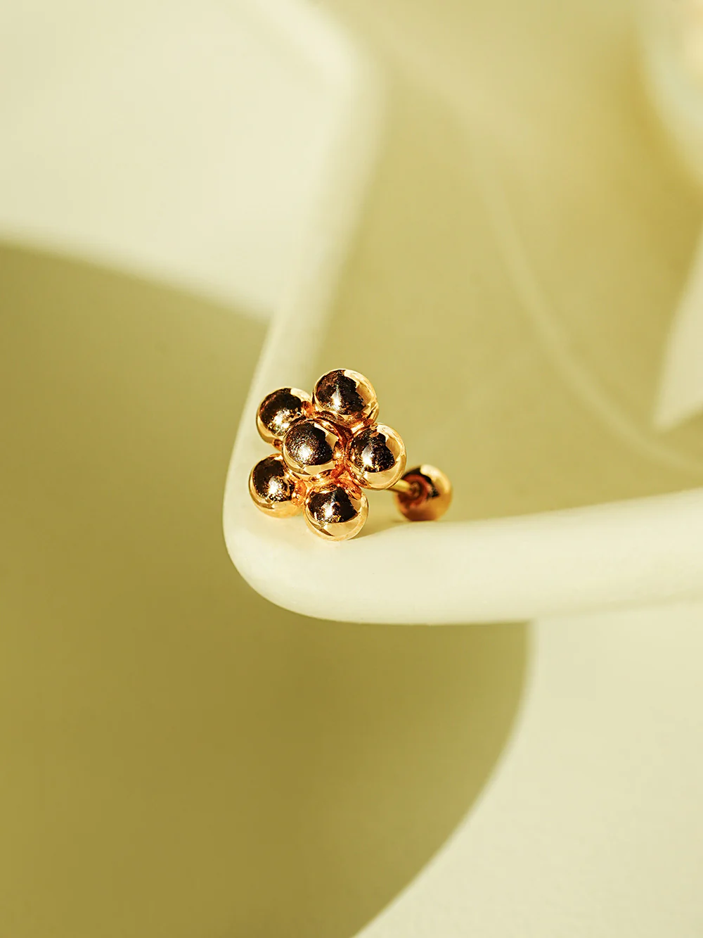 14K Gold Grape Flower Cartilage Earring 20G18G16G - Image 7