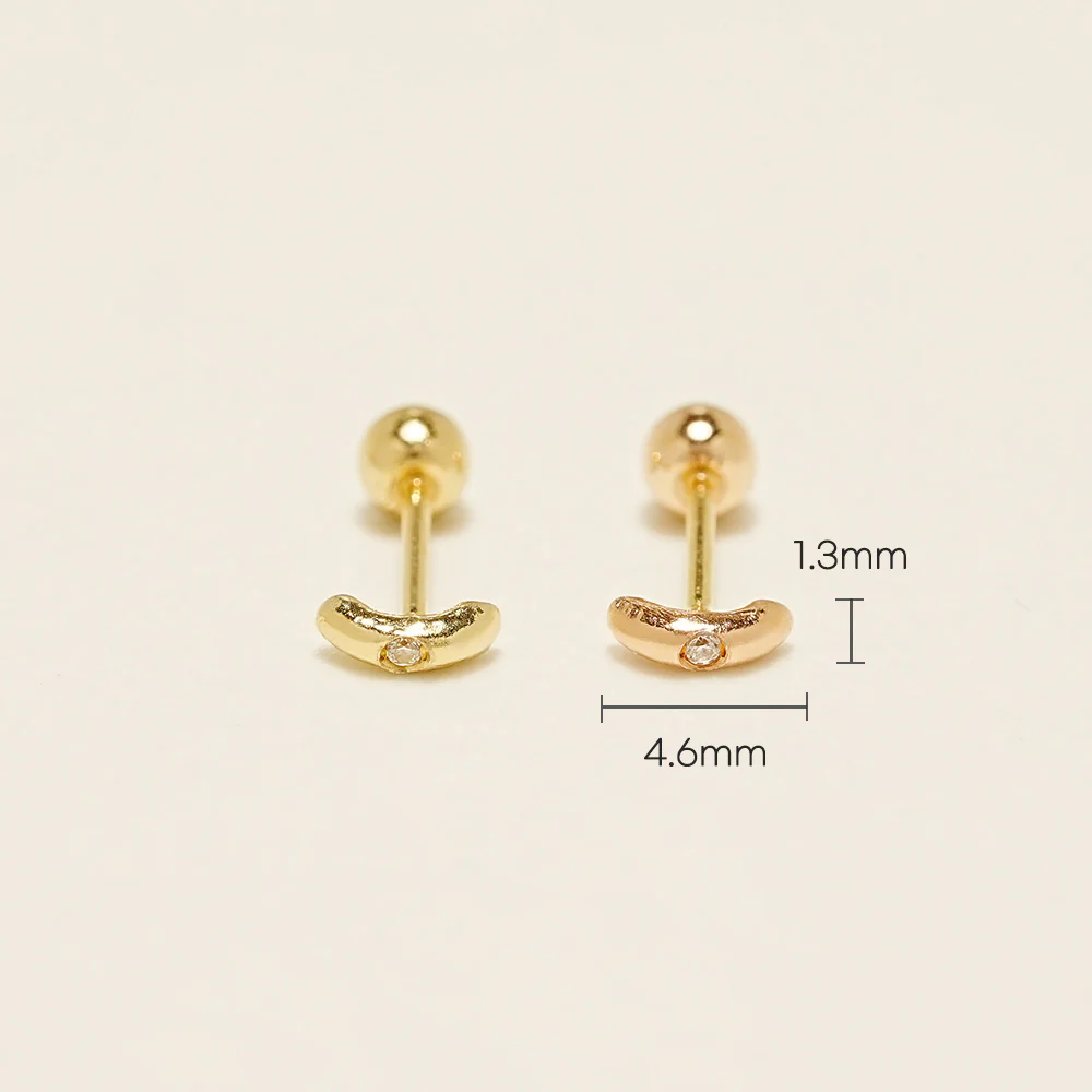 14K Gold Half Minimal Cartilage Earring 20G18G16G - Image 15