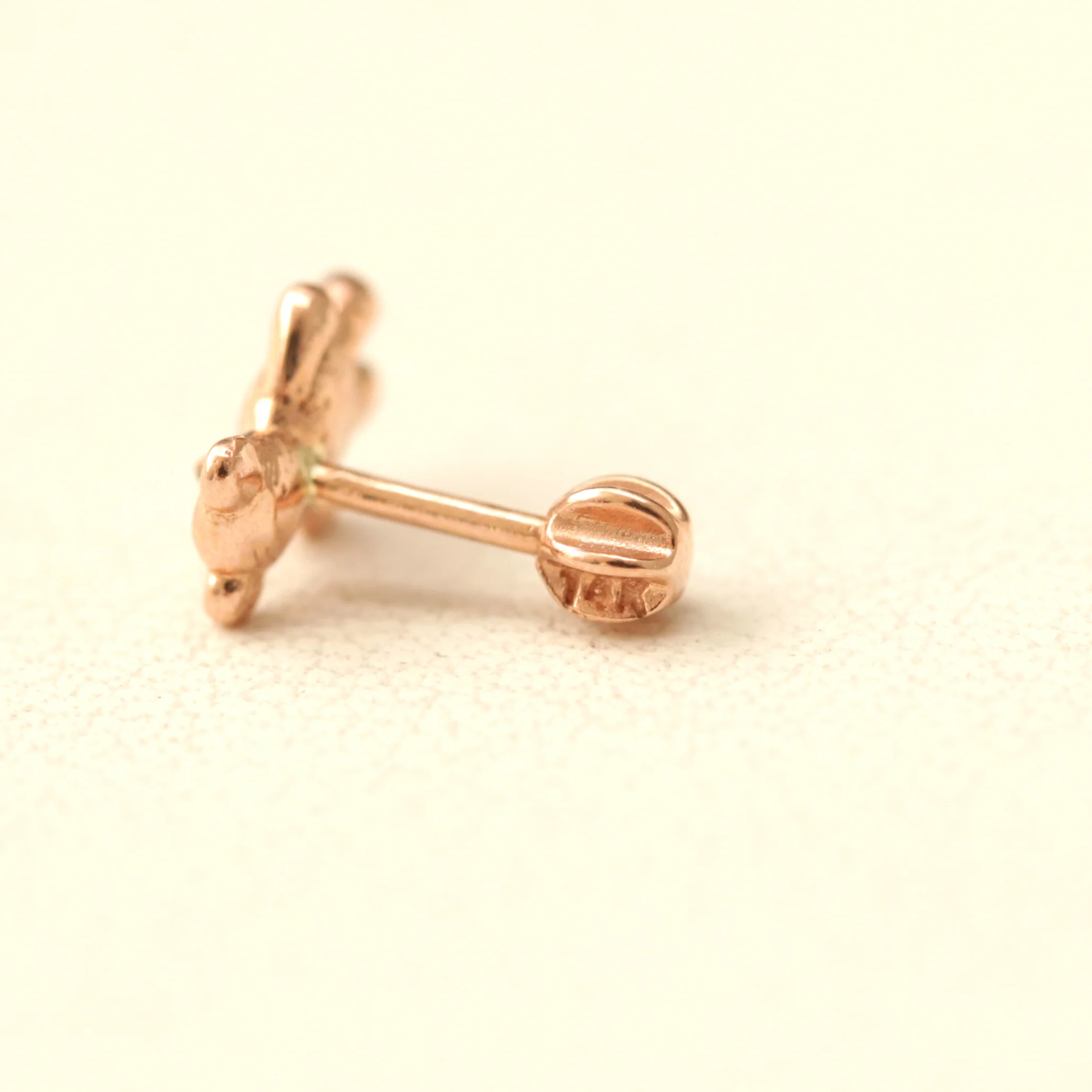14K Gold Hands Bears Cartilage Earring 18G16G - Image 14