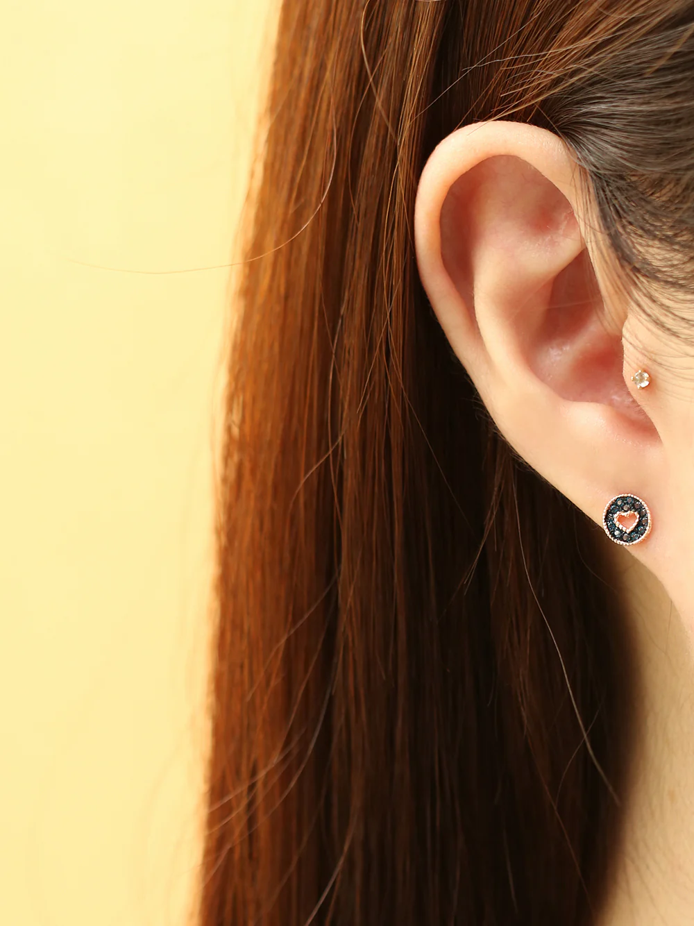 14K Gold Heart Candy Cubics Cartilage Earring 20G18G16G - Image 2