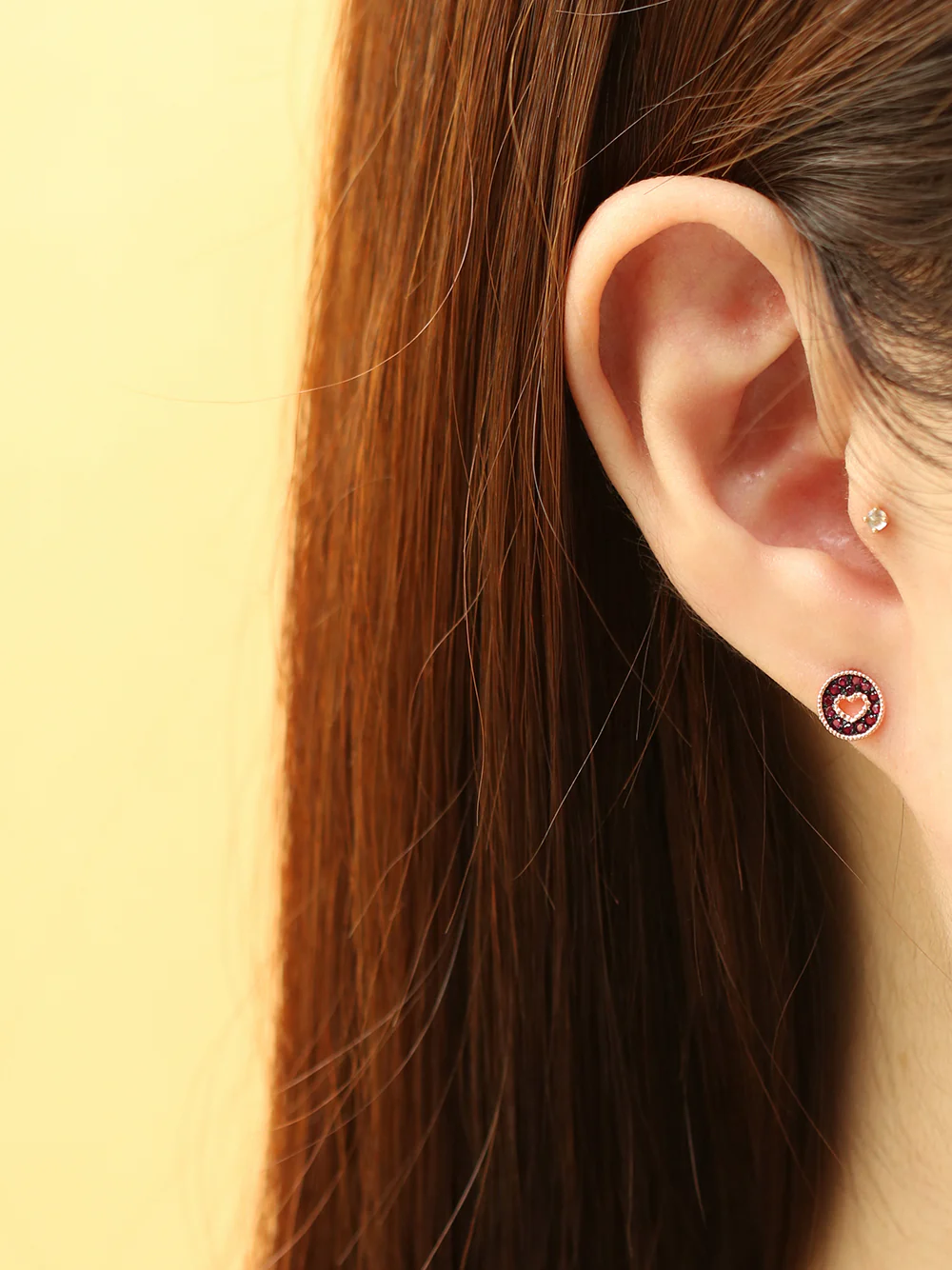 14K Gold Heart Candy Cubics Cartilage Earring 20G18G16G - Image 4