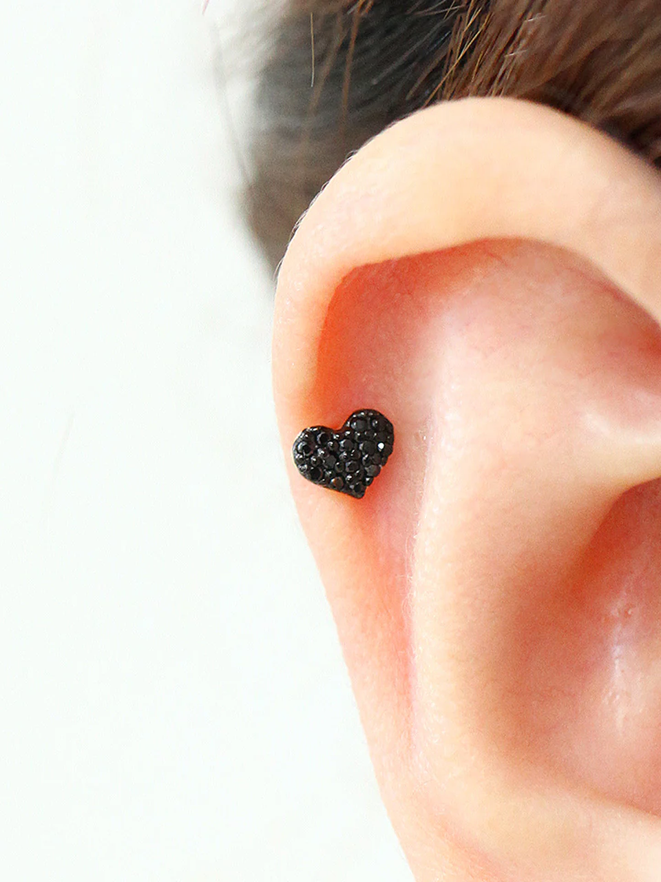 14K Gold Heart Cartilage Earring 18G16G - Image 8