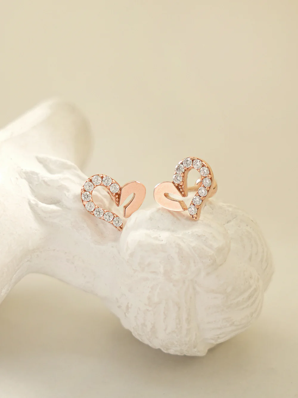 14K Gold Heart Half Cubic Cartilage Earring 20G18G16G - Image 13
