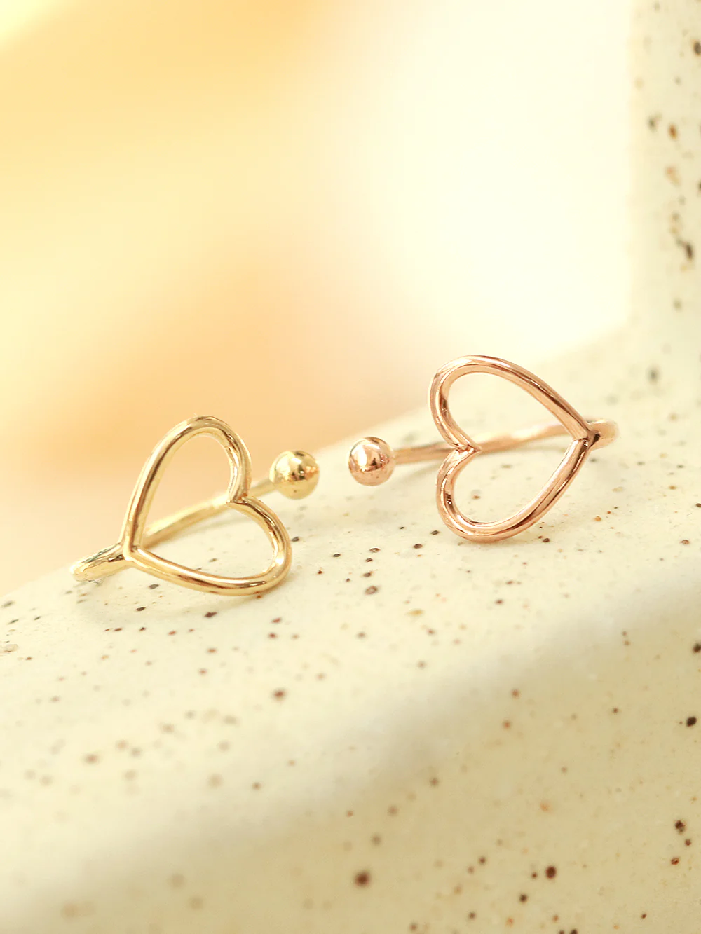 14K Gold Heart Point Ear Cuff - Image 4