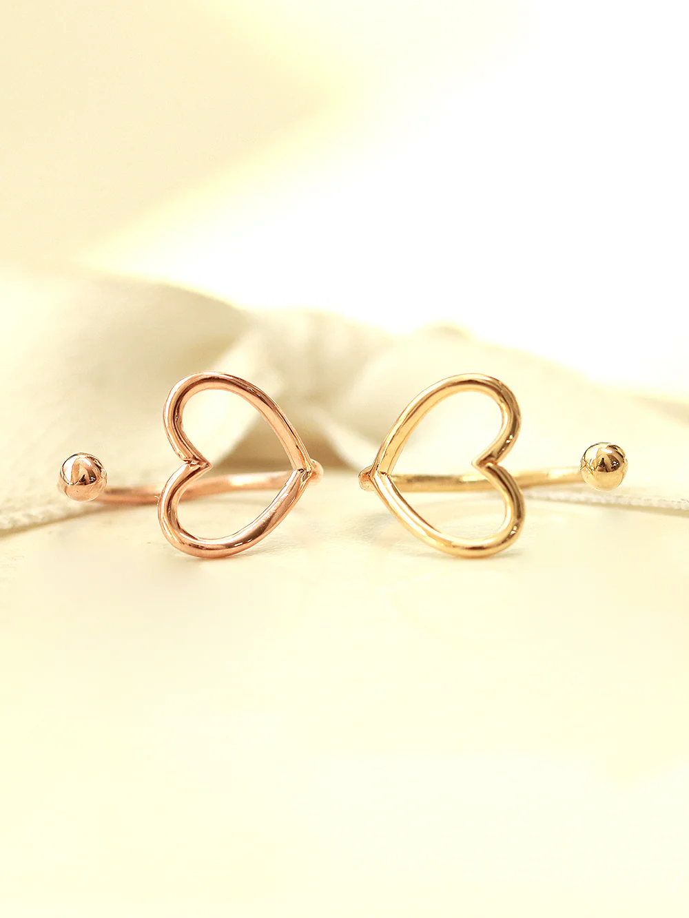 14K Gold Heart Point Ear Cuff - Image 5