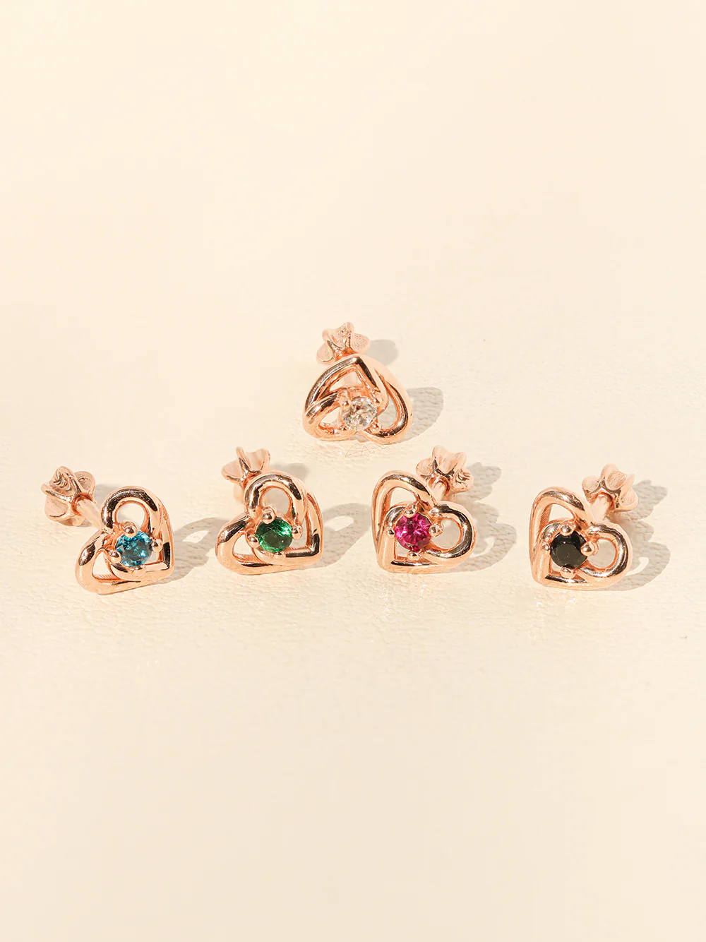 14K Gold Heart Pretzel Color Cubic Cartilage Earring 18G16G - Image 13