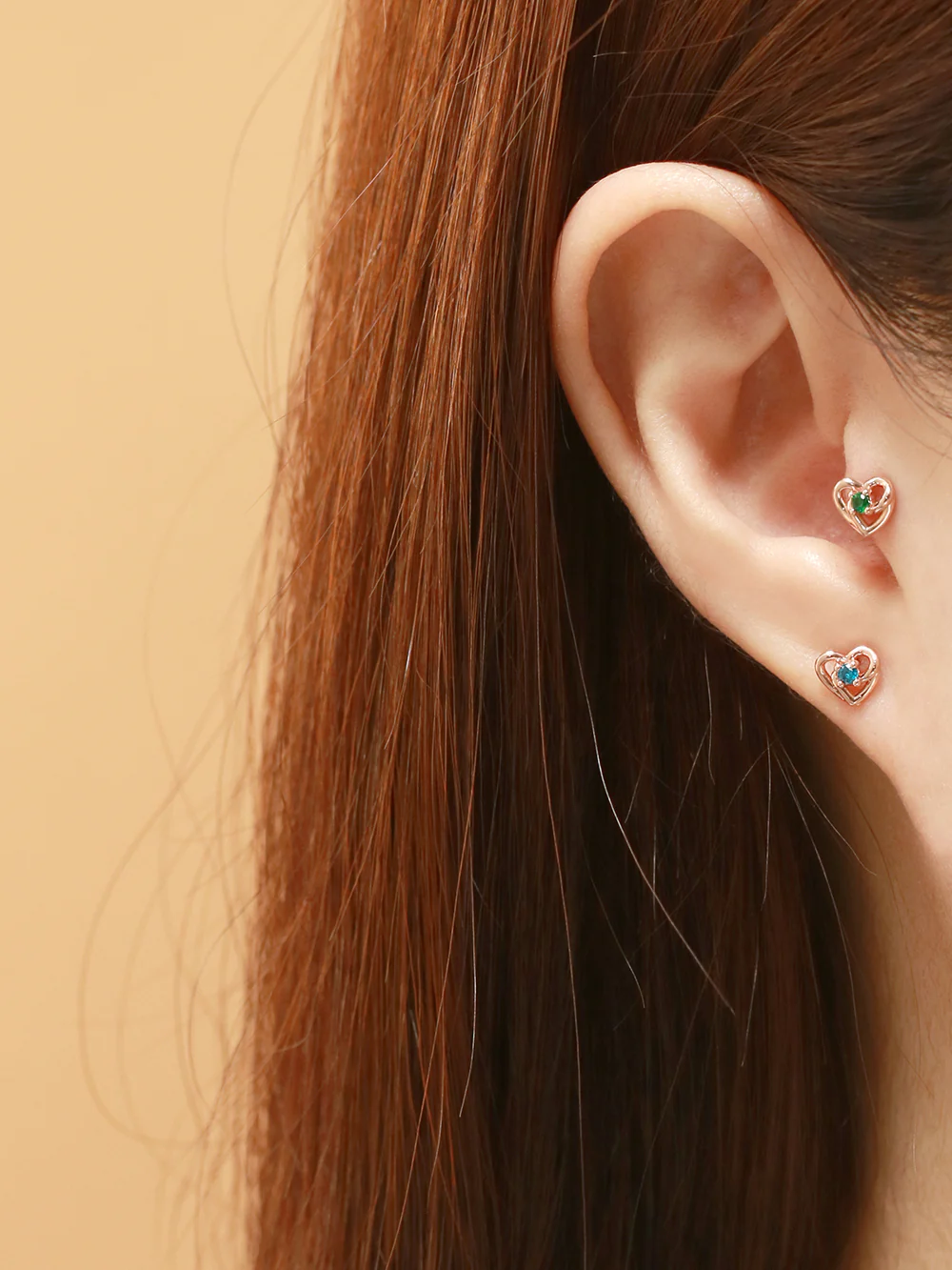 14K Gold Heart Pretzel Color Cubic Cartilage Earring 18G16G - Image 14