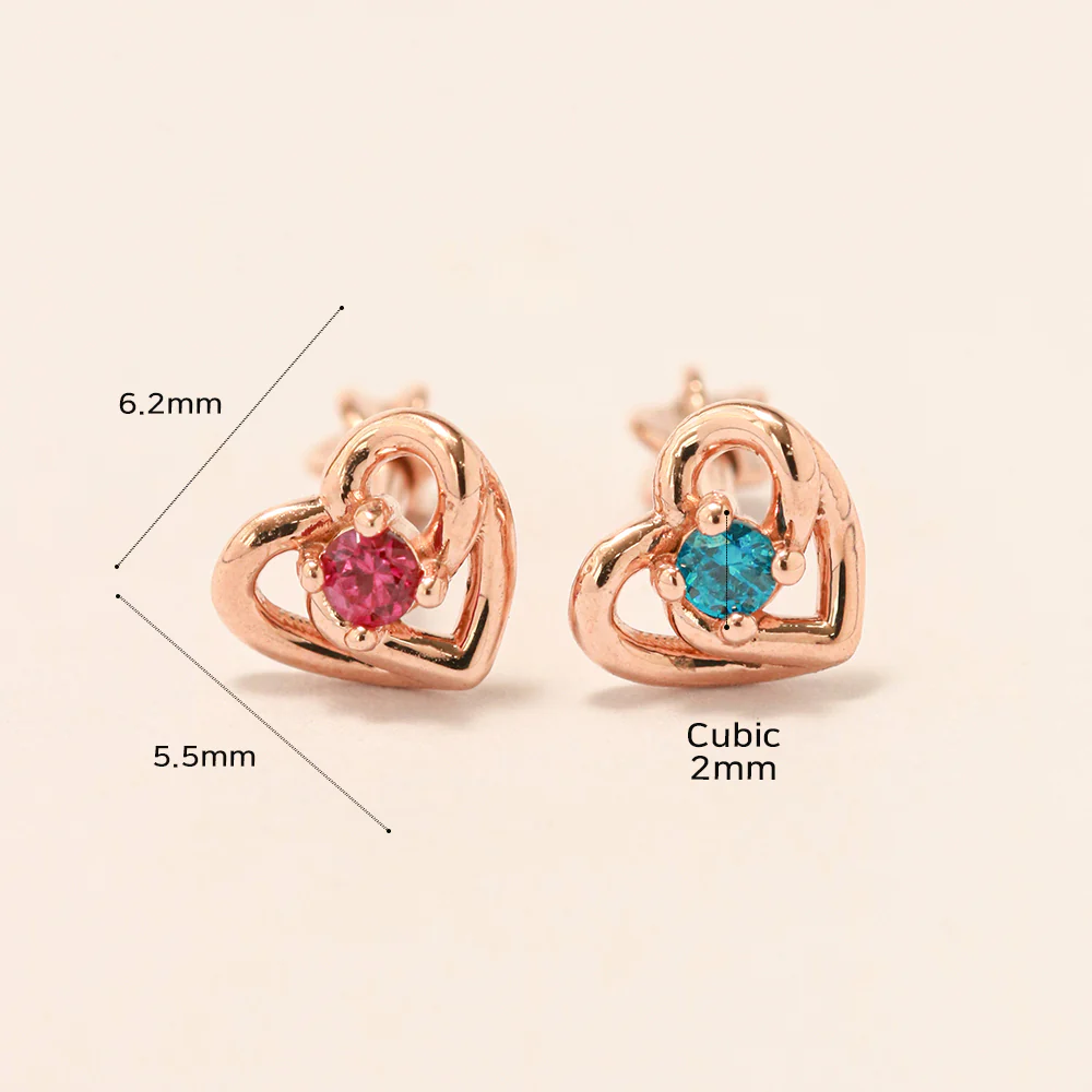 14K Gold Heart Pretzel Color Cubic Cartilage Earring 18G16G - Image 15