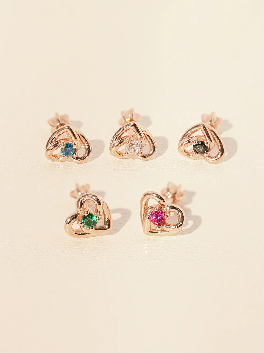 14K Gold Heart Pretzel Color Cubic Cartilage Earring 18G16G - Image 5