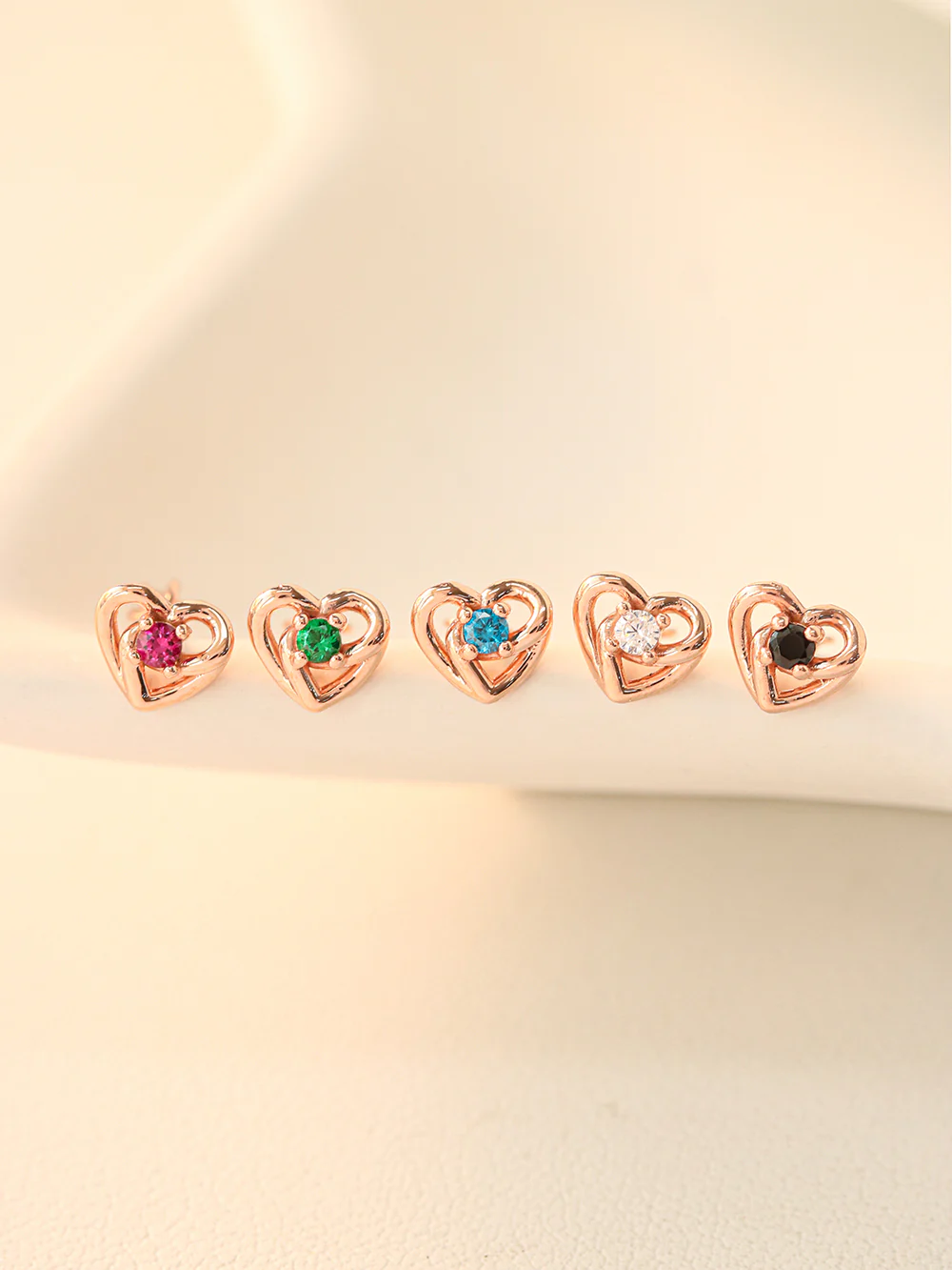 14K Gold Heart Pretzel Color Cubic Cartilage Earring 18G16G - Image 7