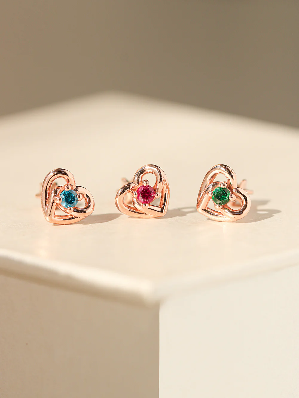 14K Gold Heart Pretzel Color Cubic Cartilage Earring 18G16G - Image 9