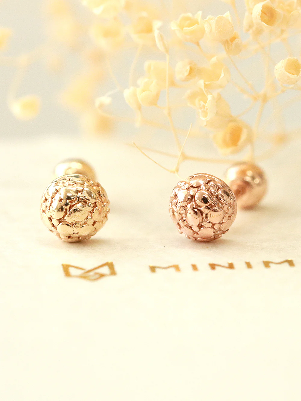 14K Gold Hemisphere Cartilage Earring 20G18G16G - Image 2