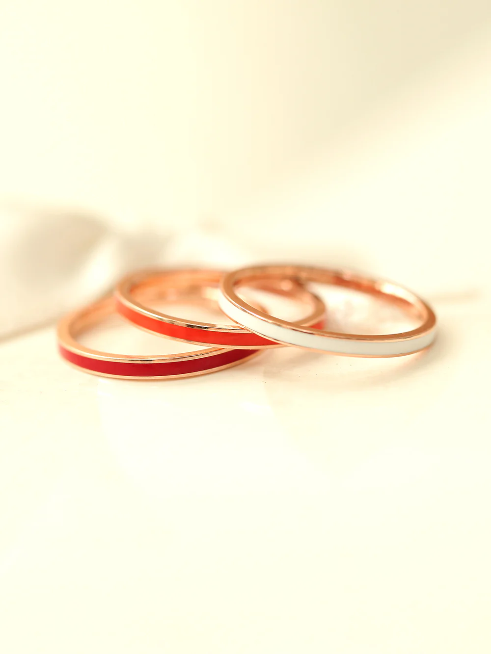 14K Gold Hollow Color Enamel Ring - Image 3