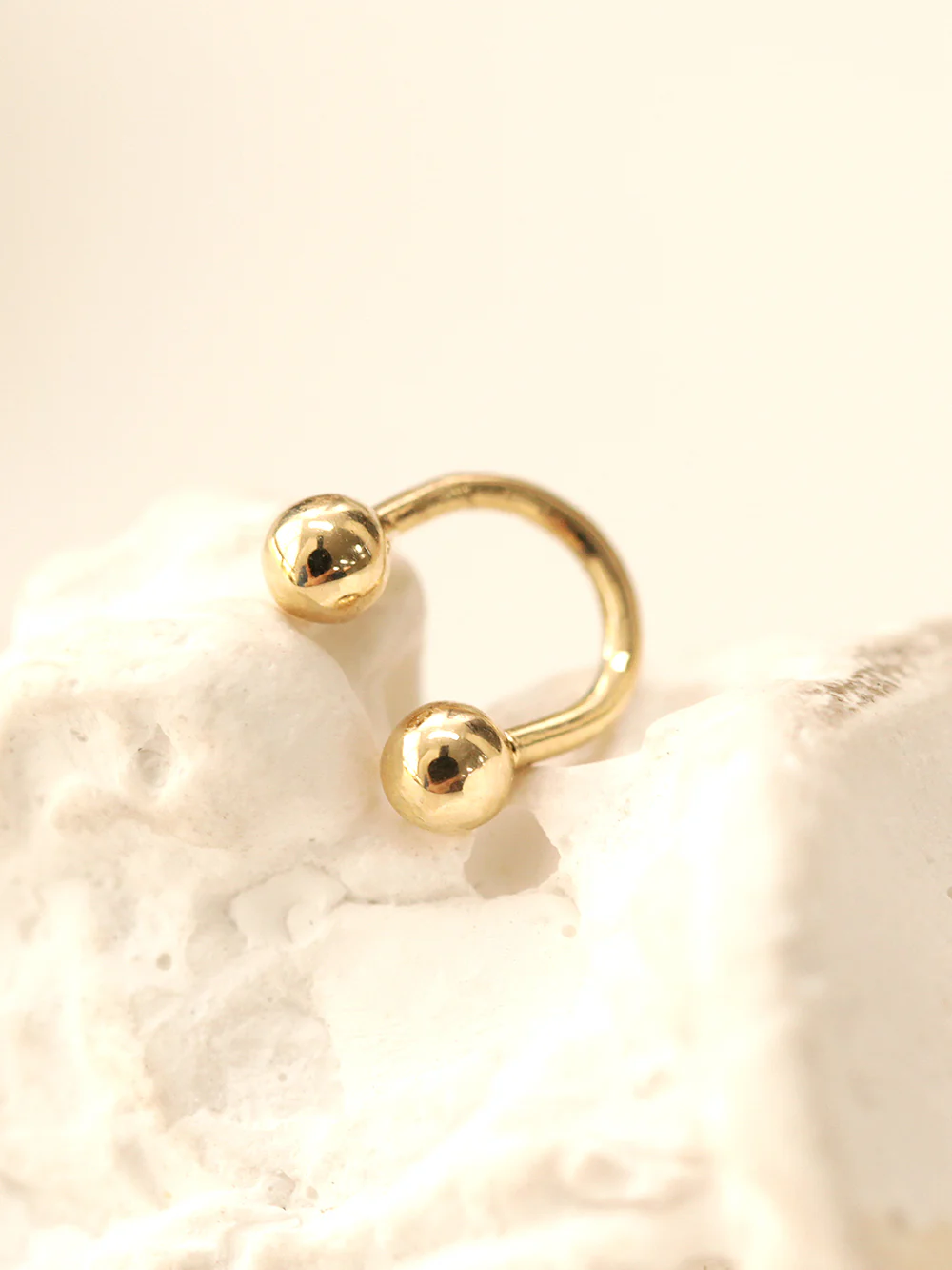 14K Gold Horseshoe Cartilage Earring 18G16G - Image 4