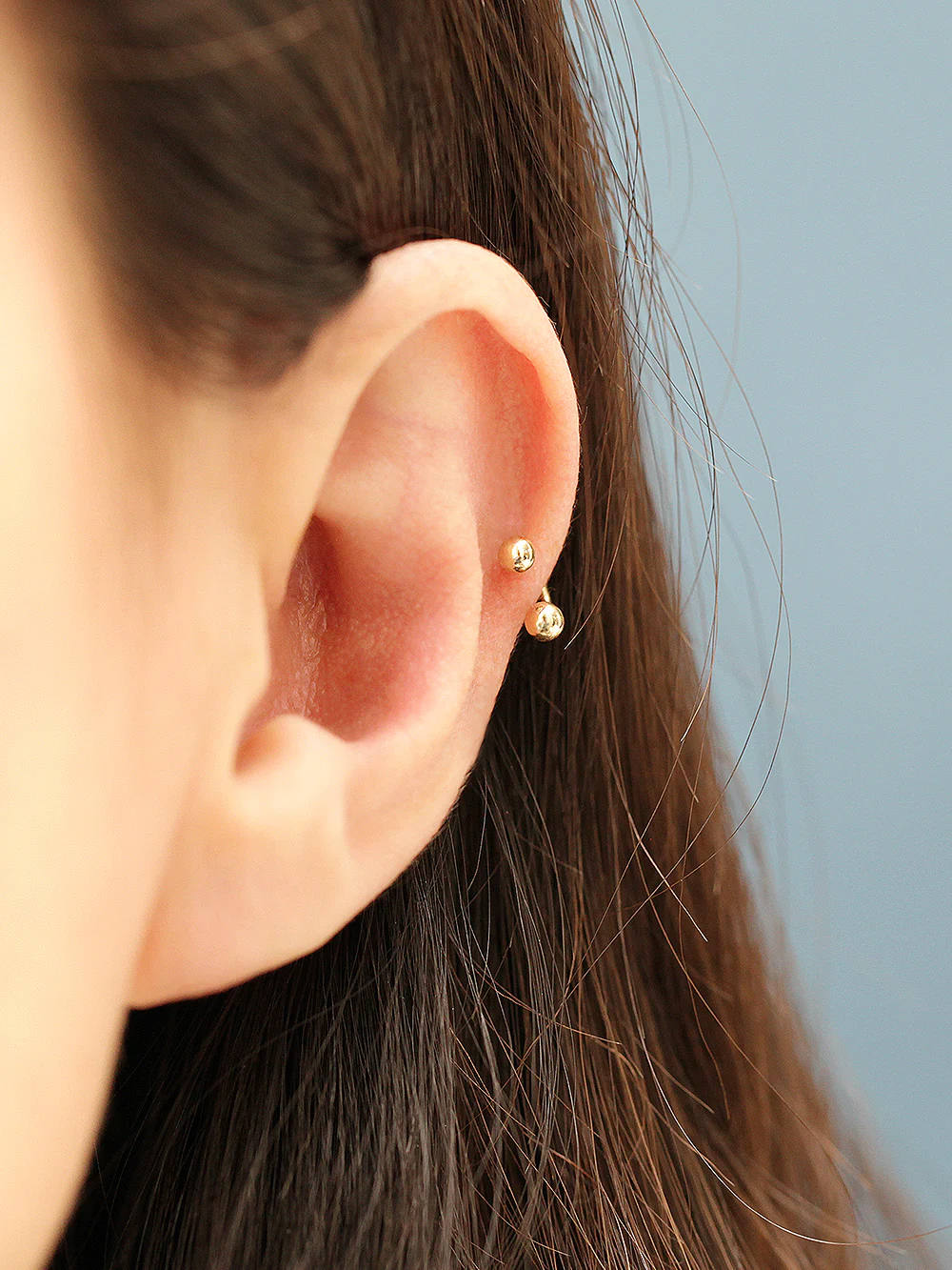 14K Gold Horseshoe Cartilage Earring 18G16G - Image 7