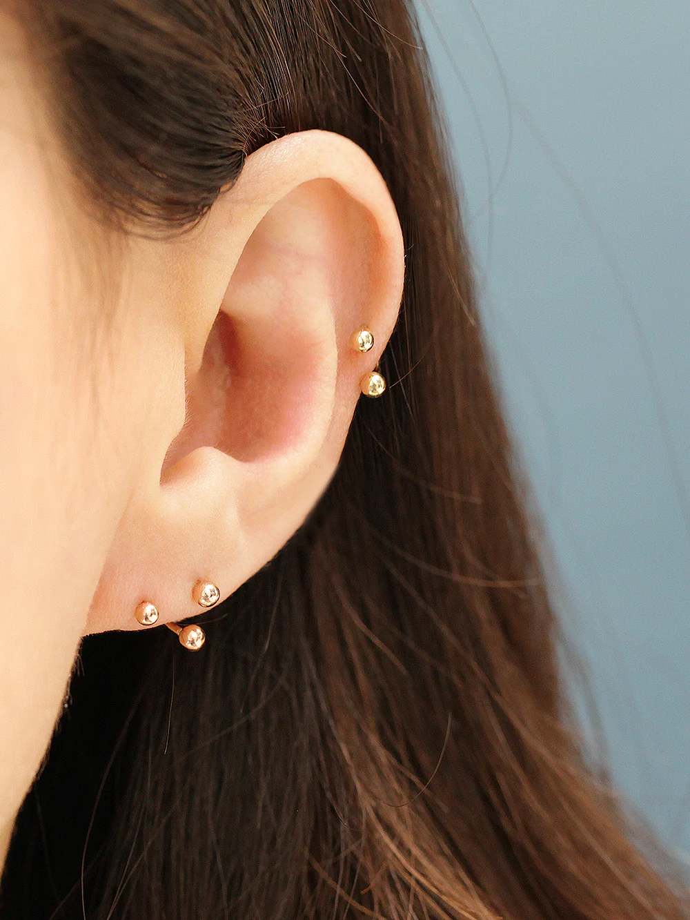 14K Gold Horseshoe Cartilage Earring 18G16G - Image 9