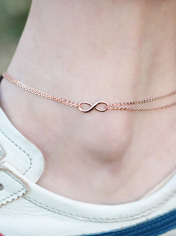 14K Gold Infinity Anklet & Bracelet - Image 9