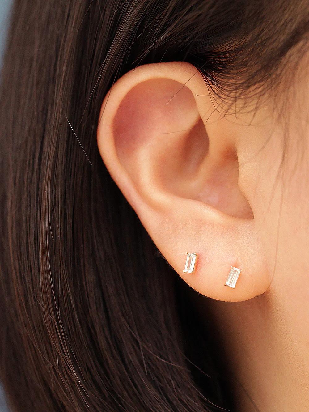 14K Gold Internal Cubic Labret Piercing 18G16G - Image 8