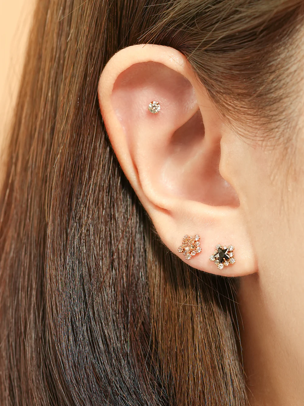 14K Gold Internal Shooting Star Labret Piercing 18G16G - Image 12
