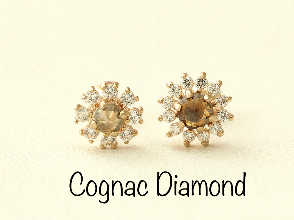 14K Gold Internally Sun Flower Rough Diamond Labret Piercing 18G16G - Image 12